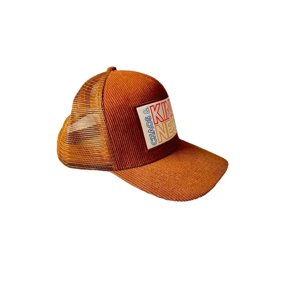 Chaos & Kindness Trucker Hat‎ Burnt Orange Adjustable Mesh Back Men's One Size
